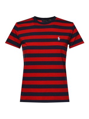 POLO RALPH LAUREN: t-shirts - Striped Cotton T-Shirt With Logo