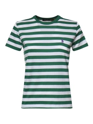 POLO RALPH LAUREN: t-shirts - Striped Cotton T-Shirt With Logo