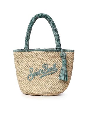 MC2 SAINT BARTH: totes bags - Medium Marcy Raffia Bag With Logo