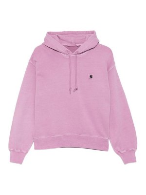 CARHARTT: Felpe e maglie - Felpa rosa con cappuccio con logo frontale