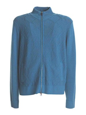 CANALI: Strickpullover mit Rundhalsausschnitt - Rundhalspullover - Hellblau