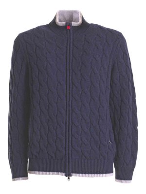KITON: Strickpullover mit Rundhalsausschnitt - Rundhalspullover - Blau