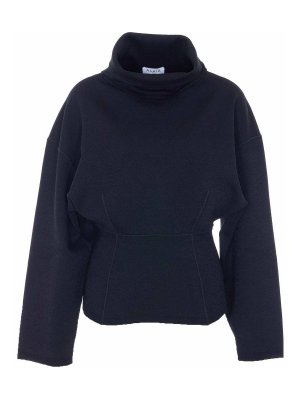 Alaïa: maglia collo rotondo - maglione con cuciture nere