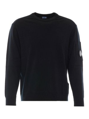 C.P. COMPANY: Strickpullover mit Rundhalsausschnitt - Rundhalspullover - Schwarz