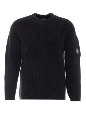 C.P. COMPANY: Strickpullover mit Rundhalsausschnitt - Rundhalspullover - Schwarz