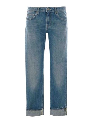 DONDUP: jeans dritti, a sigaretta - jeans blu cocco