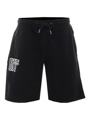 OFF-WHITE: Trousers Shorts - Off white black motion arrow skate shorts