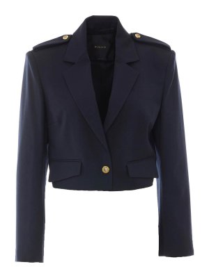 MULBERRY: casual jackets - blue manna cropped jacket