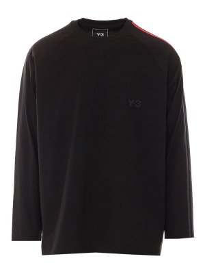 Y-3: Top e canotte - Maglia Adidas Y-3 nera a maniche lunghe