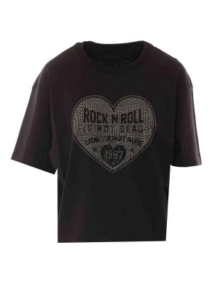 ZADIG&VOLTAIRE: t-shirts - black taida bc heart t-shirt
