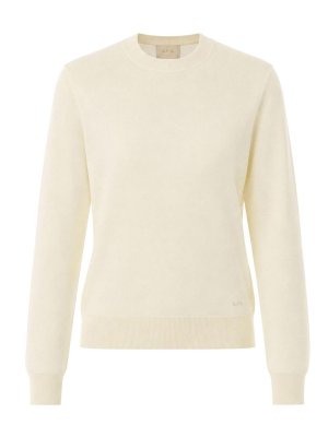 A.P.C.: Strickpullover mit Rundhalsausschnitt - Rundhalspullover - Weiß