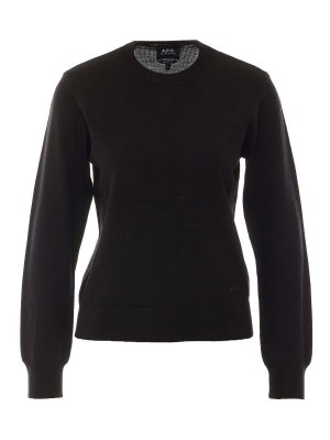 A.P.C.: Strickpullover mit Rundhalsausschnitt - Rundhalspullover - Schwarz
