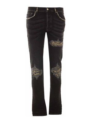 AMIRI: skinny jeans - vintage black studs mx1 jeans