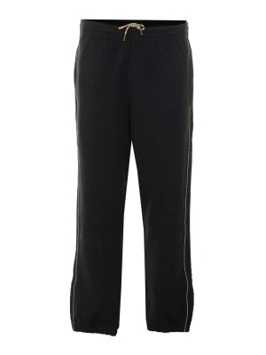 BURBERRY: pantaloni casual - pantaloni neri con dettagli a quadri