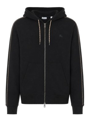 BURBERRY: Sweatshirts & Sweaters - black sweatshirt with zip closure