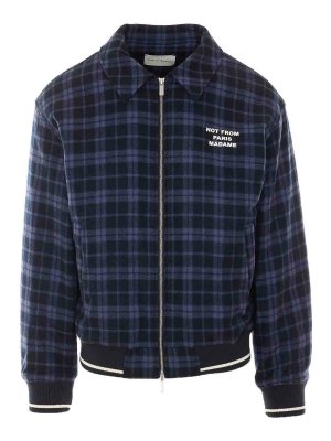 DRÔLE DE MONSIEUR: casual jackets - Check flannel slogan jacket