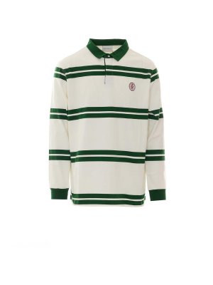 DRÔLE DE MONSIEUR: polo shirts - Ornament striped long sleeves polo