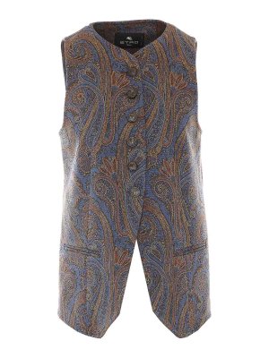 ETRO: vests - multicolor paisley print vest
