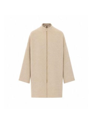 FABIANA FILIPPI: Turtlenecks & Polo necks - beige coat with frontal zip closure