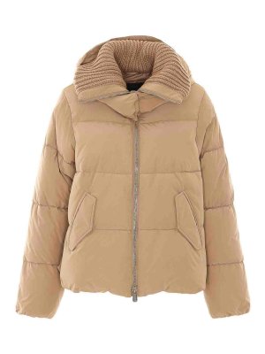 MULBERRY: padded jackets - beige dianthus down jacket