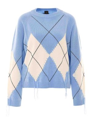 MULBERRY: Strickpullover mit Rundhalsausschnitt - Rundhalspullover - Blau