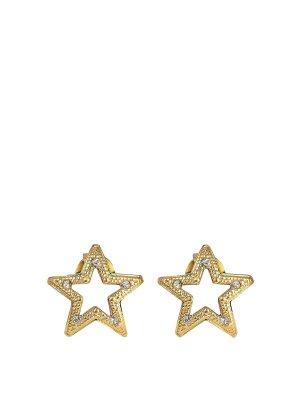 JIMMY CHOO: Earrings - gold jc star studs earrings