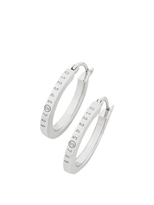 MM6 MAISON MARGIELA: Earrings - silver numeric hoop earrings
