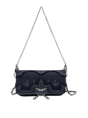 ZADIG&VOLTAIRE: cross body bags - blue denim rock crossbody bag