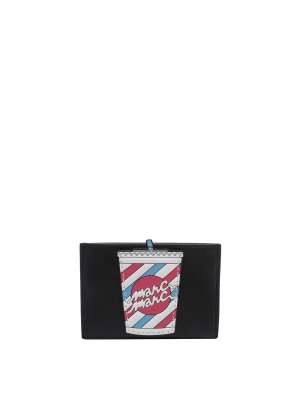 MARC JACOBS: clutches - black the soda cards holder