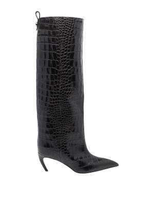 The Attico: boots - dark brown lea boots
