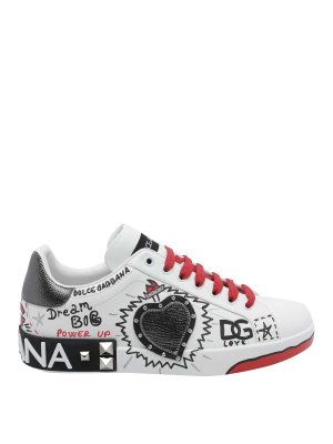 DOLCE & GABBANA: trainers - white portofino sneakers