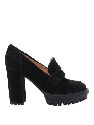 Gianvito Rossi: court shoes - Gianvito rossi black hadden pump loafers