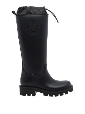 MONCLER: boots - Moncler black kickstream high rain boots