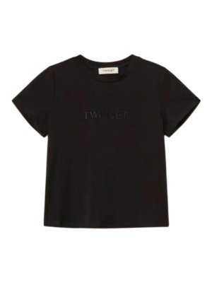 TWINSET: polo shirts - Black t-shirt and polo twin-set