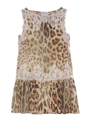 ERMANNO FIRENZE: knee length dresses - Leopard dress with lace