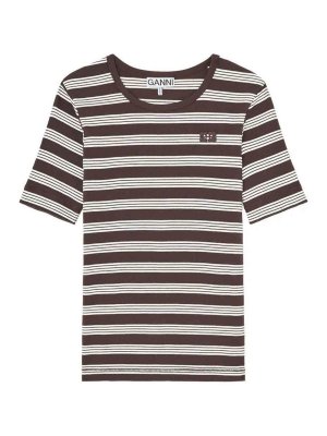 GANNI: t-shirt - Maglietta a righe