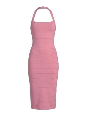 RETROFÊTE: knee length dresses - Strapless midi dress with a halterneck