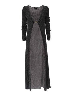 VERSACE JEANS: cardigan - Cardigan lungo scintillante