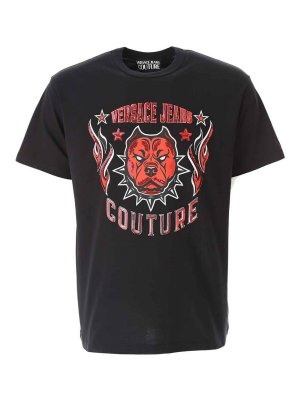 VERSACE JEANS: T-shirts - T-Shirt - Schwarz