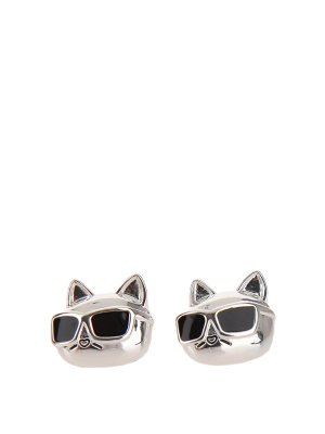 KARL LAGERFELD: Earrings - K/Ikonik 20 Choupette Studs
