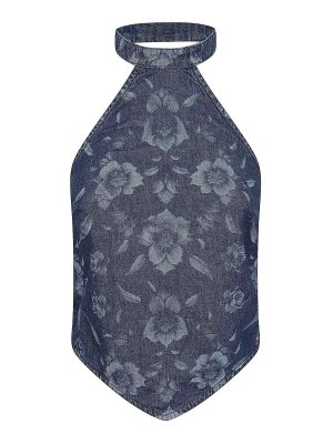 Pinko: Tops & Tank tops - Scream top light denim allover
