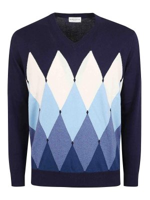 BALLANTYNE: Suéteres con cuello pico - Suéter Con Cuello De Pico - Azul