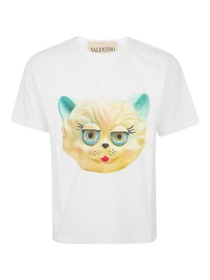 VALENTINO GARAVANI: t-shirts - Le chat de la maison cotton jersey t-shirt