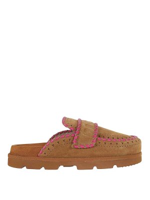 MOU: mules shoes - Low bio sabot leather stitchin