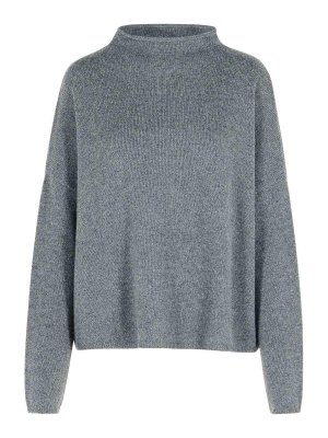 LISA YANG: crew necks - sandy' graphite cashmere sweater