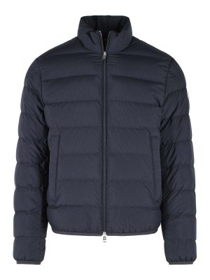 MONCLER: padded jackets - baudinet' blue polyester down jacket