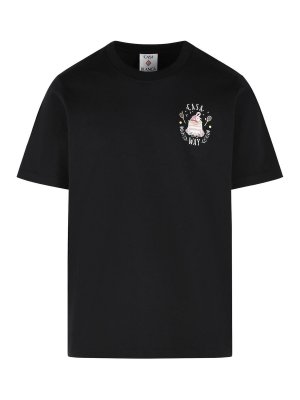 CASABLANCA: t-shirts - casaway' black cotton t-shirt
