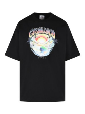 CASABLANCA: Tシャツ - Tシャツ - 黒