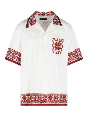 DOLCE & GABBANA: shirts - maiolica rubino' white silk shirt