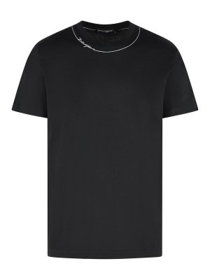 DOLCE & GABBANA: t-shirts - Black cotton t-shirt